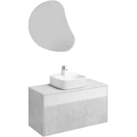 Комплект мебели светло-серый/белый матовый 100 см Акватон Марбл 1A276301MH4C0 + 1WH501709 + 1A260902VO010