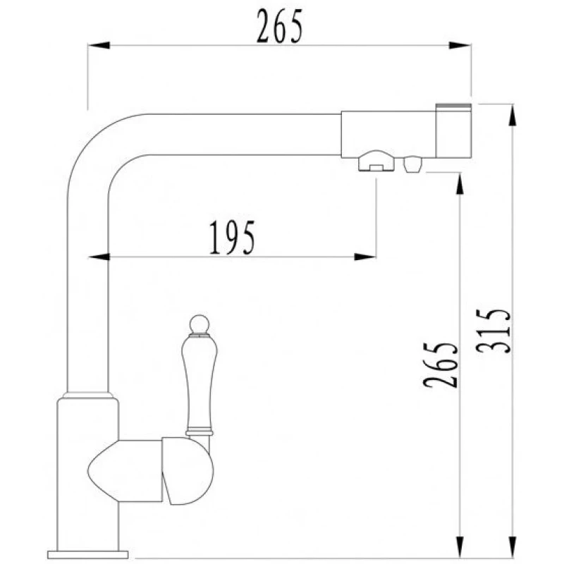 Смеситель для кухни с подключением к фильтру Zorg Sanitary ZR 320 YF-33