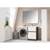 Комплект мебели белый глянец/дуб кантри 120 см Акватон Лондри 1A266901LHDY0 + 1A274801LH010 + 1A72243KLH010 + 1A267402LH010