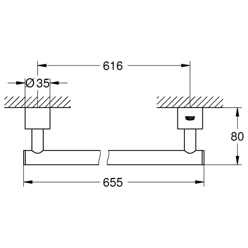 Полотенцедержатель 65,5 см Grohe Atrio New 40309DC3