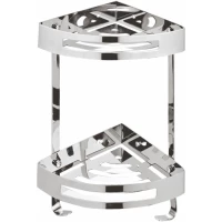 Полка для ванной Azario AZ-160-2 21,5x21,5 см, угловая, двойная, хром