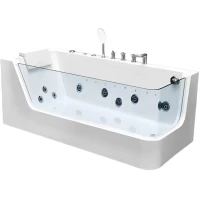 Акриловая ванна Ceruttispa C-494-17L 170x80 см L, с гидромассажем, белый