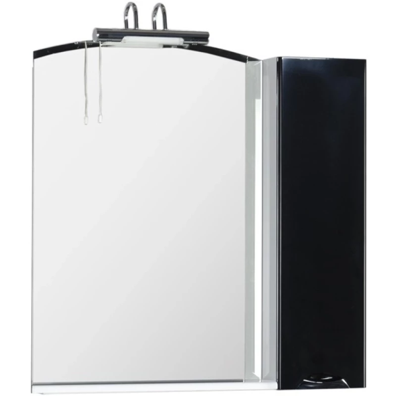 Зеркальный шкаф 85x100 см белый/черный Aquanet Асти 00178244