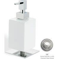 Дозатор для жидкого мыла Stil Haus Urania 618(36-BI) настольный, никель/белый