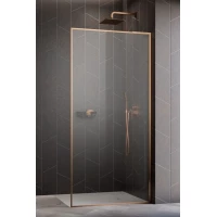 Душевая перегородка Radaway Modo F SL Brushed Copper 75 Right 10419075-93-01R профиль медь матовая, стекло прозрачное