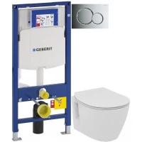 Комплект подвесной унитаз Ideal Standard Connect Space E804601 + E772401 + система инсталляции Geberit 111.300.00.5 + 115.770.21.5 + 111.815.00.1