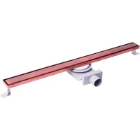 Душевой трап (лоток) Plumberia Selection Linear PSL60RM 60 см, с решеткой, 2 в 1 под плитку, медь матовая