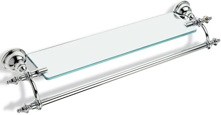 Полка стеклянная с полотенцедержателем Stil Haus Elite EL33(08) 61 см, хром