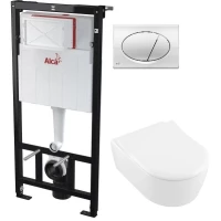 Комплект подвесной унитаз Villeroy & Boch Avento 5656RSR1 + система инсталляции AlcaPlast AM101/11203:1RUSSETM71