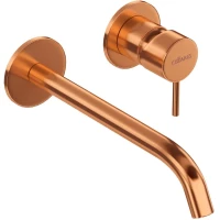 Смеситель для раковины Cezares Leaf LEAF-BLI2-L-SS CoolStart, встраиваемый, с донным клапаном, бронза