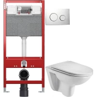 Комплект подвесной унитаз WeltWasser Baarbach 004GL-WT 10000003811 + система инсталляции Tece 9300302 + 9240921
