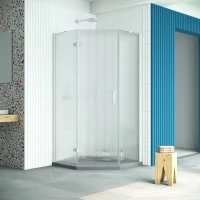 Душевой уголок Vegas Glass AFA-Pen Retta 90 01 Moru L 90x90 см L, профиль белый, стекло рифленое