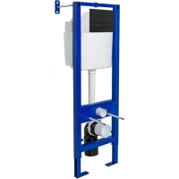 Инсталляция для унитаза Berges Atom Line 410 040340 с кнопкой смыва, черный матовый