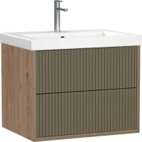 Тумба под раковину Cersanit Classic Ribble A69279 58,5 см, подвесная, коричневый матовый/орех