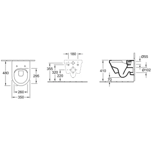 Изображение товара унитаз подвесной villeroy & boch architectura 4687hr01 безободковый, с сиденьем микролифт, альпийский белый