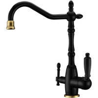 Смеситель для кухни Zorg ZR 312 YF-33 BLACK BRONZE с подключением к фильтру, бронза/черный