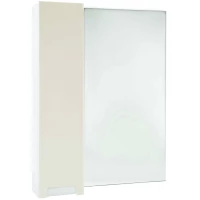 Зеркальный шкаф 58x80 см бежевый глянец/белый глянец L Bellezza Пегас 4610409002077