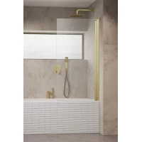 Шторка на ванну Radaway Nes Brushed Gold PNJ I 70 Right 10011070-99-01R 70 см R, профиль золотой матовый, стекло прозрачное