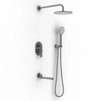 Душевой комплект Berges Nardis 3R 071009 230 мм, со смесителем, оружейная сталь матовый