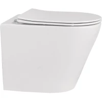 Приставной безободковый унитаз с сиденьем микролифт Abber Bequem AC1113