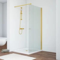Душевая перегородка Vegas Glass EAF TUR NOVO 96 09 Moru 96 см, профиль золотой, стекло рифленое