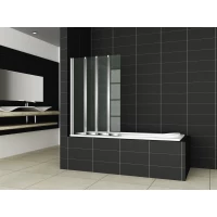 Шторка для ванны Cezares Pratico 100 см текстурное стекло PRATICO-V-4-100/140-P-Cr-L