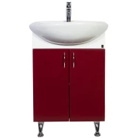 Тумба с раковиной бордо глянец 57 см Orange Кларис Kl-55TUC+RA
