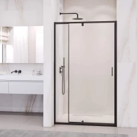 Душевая дверь RGW Passage PA-008B 350800878-14 68,5-81,5 см, профиль черный матовый, стекло прозрачное