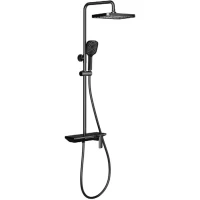 Душевая система Gappo G2496-16 330x200 мм, со смесителем, черный матовый