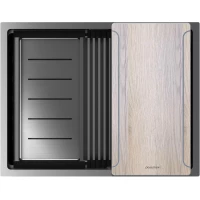 Кухонная мойка Paulmark Next-Multi Sink PM785845-GM 58x45 см, вороненая сталь