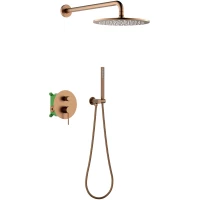 Душевой комплект Timo Saona SX-2369/19SM 250 мм, со смесителем, розовое золото матовый