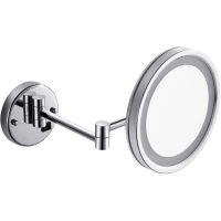 Зеркало косметическое Timo Saona 13074/00 с 5x увеличением, настенное, с подсветкой, выключателем, хром