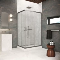 Душевой уголок Vegas Glass ZA-F Protec 110*70 11 02 110x70 см, профиль оружейная сталь, стекло шиншилла