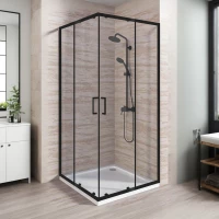 Душевой уголок Good Door Lite CR-90-C-B ЛТ00024 90x90 см, профиль черный матовый, стекло прозрачное