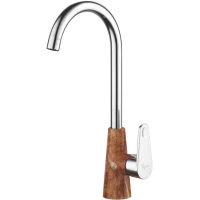 Смеситель для кухни Plstart PL4001-31 хром/коричневый мрамор