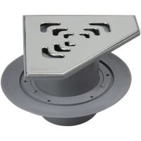 Душевой трап Pestan Confluo Standard Angle Vertical 13000021 194x194/50 мм, с решеткой, перфорированный, хром