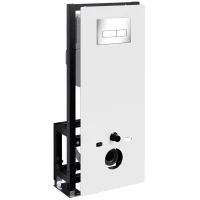 Инсталляция для унитаза WasserKRAFT Glan 66 66TLT.010.ME.WH.CH03 с кнопкой смыва, хром