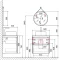 Тумба с раковиной белый глянец 60 см со столешницей бук светлый Jorno Wood Wood.01.60/P/W + Wood.06.60/LW + 7078A-805 - 4