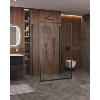 Душевой уголок Cezares Molveno MOLVENO-AH-12-120/90-C-GM-IV 117x90 см, профиль оружейная сталь матовый, стекло прозрачное