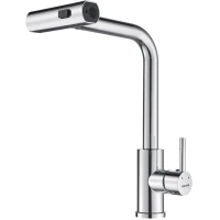 Смеситель для кухни Shevanik S263 с выдвижным изливом, хром