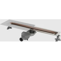 Душевой трап (лоток) Boheme B&T Infinity 981-80-CB 80 см, с решеткой, щелевой, медь матовая