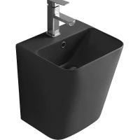 Раковина CeramaLux 500QMB 38x34 см, подвесная, черный матовый