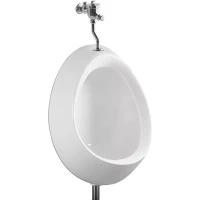 Писсуар CeramaLux X545S подвесной, наружный подвод воды, со смывным механизмом, белый