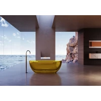 Ванна из полиэфирной смолы Abber Kristall AT9703Amber 170x75 см, отдельностоящая, желтый
