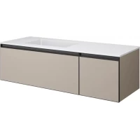 Тумба с раковиной Armadi Art Quatro Daphne 790-M2-140-D-A-LED + 793-140-W-A 141 см L, подвесная, с подсветкой, бежевый матовый