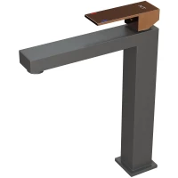 Смеситель для раковины NT Bagno Adigo HGG NT9001HGG серый матовый/розовое золото