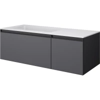 Тумба с раковиной Armadi Art Quatro Antracite 790-M2-120-A-A + 793-120-W-A 121 см L, подвесная, антрацит матовый