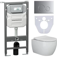 Комплект подвесной унитаз Ceramica Nova Play CN3001 + система инсталляции Ceramica Nova Envision Round CN1001M + CN1000