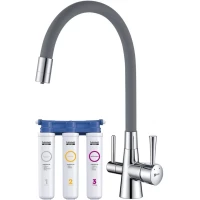 Смеситель для кухни с фильтром Lemark Comfort LM3075C-Gray + H851P00