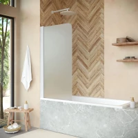 Шторка на ванну Vegas Glass EV NOVO 70 01 10 L 71 см L, профиль белый, стекло сатин